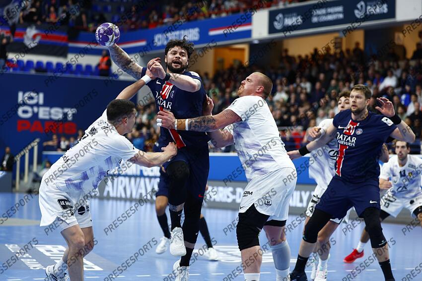 minne (aymeric) prandi (elohim) gaber (matej) PSG HANDBALL-NANTES (40-39) 