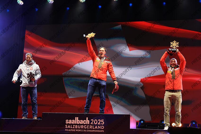kriechmayr (vincent) - (aut) - von allmen (franjo) - (sui) - monney (alexis) - (sui) - DESCENTE HOMMES A SAALBACH HINTERGLEMM 