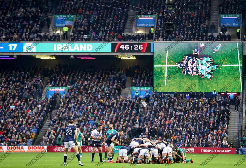 2025 Guinness Six Nations Championship Round 2, Scottish Gas Murrayfield, Edinburgh, Scotland 9/2/2025 Scotland vs Ireland A view of a scrum Mandatory Credit ©INPHO/Dan Sheridan ECOSSE-IRLANDE (18-32) 