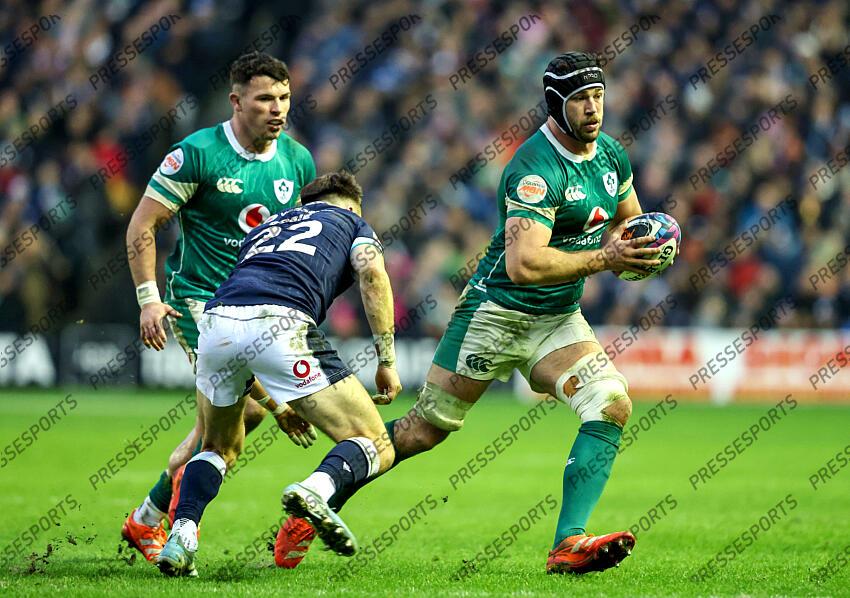 2025 Guinness Six Nations Championship Round 2, Scottish Gas Murrayfield, Edinburgh, Scotland 9/2/2025 Scotland vs Ireland Ireland's Caelan Doris and Scotland's Jamie Dobie Mandatory Credit ©INPHO/Dan Sheridan ECOSSE-IRLANDE (18-32) 