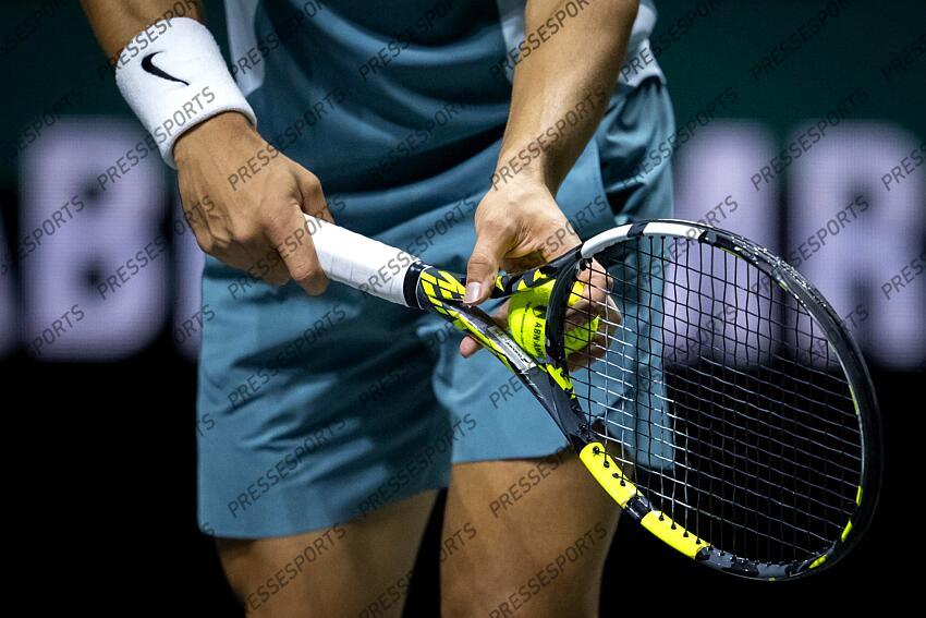 ROTTERDAM - Carlos Alcaraz (ESP) after his won match against Pedro Martinez (ESP) on the fifth day of the ABN AMRO Open tennis tournament in Ahoy. ANP SANDER KING TOURNOI DE ROTTERDAM 