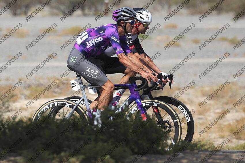 Tour of Oman 2025 - 14th Edition - 4th stage Oman Across Ages Museum - Oman Convention and Exhibition Center 181,5 km - 11/02/2025 - Chris Harper (AUS - Team Jayco AlUla) - Jay Vine (AUS - UAE Team Emirates - XRG) - photo Alessandro Perrone/SprintCyclingAgency©2025 OMAN ACROSS AGES MUSEUM/OMAN CONVENTION CENTER 