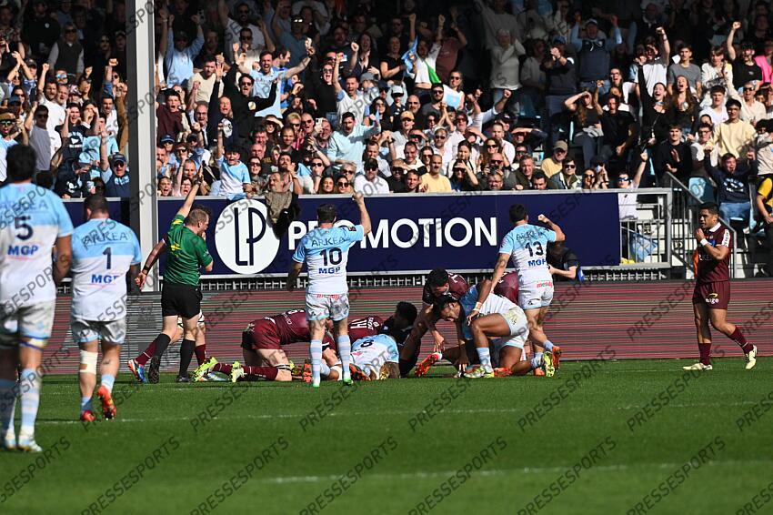 BAYONNE-BORDEAUX BEGLES (36-32) essai bayonne de rouet (guillaume) à la 24e min arbitre: trainini (tual) lopez (camille) 10 martocq (guillaume) 13 