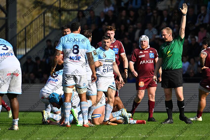 rouet (guillaume) trainini (tual) BAYONNE-BORDEAUX BEGLES (36-32) penalité pour bayonne 