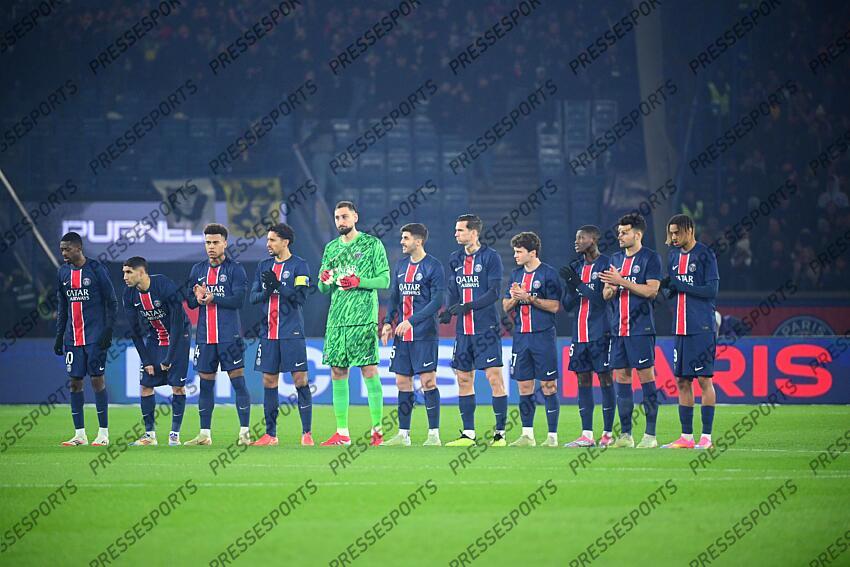 dembele (ousmane) hakimi (achraf) doue (desire) marquinhos donnarumma (gianluigi) beraldo (lucas) ruiz (fabian) neves (joao) mendes (nuno) ramos (goncalo) barcola (bradley) PSG-LILLE (4-1) 