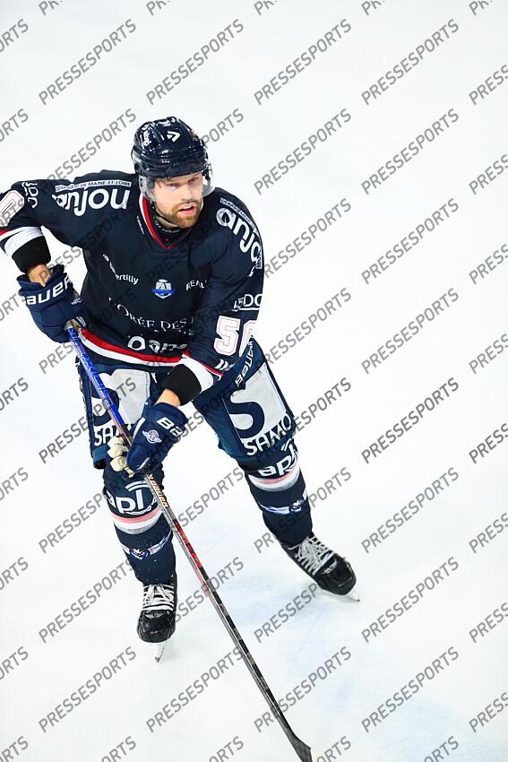 JERE ROUHIANEN (Angers) / Hockey sur Glace / Ligue Magnus 2024-2025 / 22ème Journée / Ducs d'Angers Vs Dragons de Rouen / Patinoire IceParc / Angers / Maine et Loire / Pays de la Loire / France ANGERS-ROUEN (0-3) 