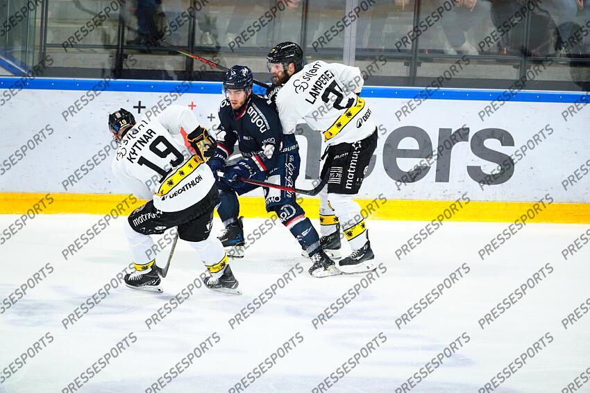MILAN KYTNAR (ROUEN) / LOIC LAMPERIER (ROUEN) / Nicolas RITZ (Angers) / Hockey sur Glace / Ligue Magnus 2024-2025 / 22ème Journée / Ducs d'Angers Vs Dragons de Rouen / Patinoire IceParc / Angers / Maine et Loire / Pays de la Loire / France ANGERS-ROUEN (0-3) 
