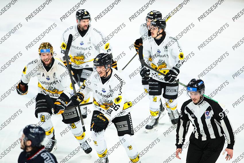 But de Rouen au premier tiers temps - Score 0-1 /Hockey sur Glace / Ligue Magnus 2024-2025 / 22ème Journée / Ducs d'Angers Vs Dragons de Rouen / Patinoire IceParc / Angers / Maine et Loire / Pays de la Loire / France ANGERS-ROUEN (0-3) 