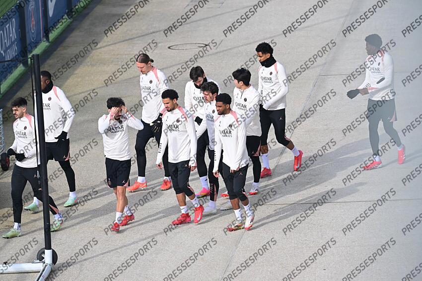FOOT LIGUE DES CHAMPIONS 2025 ENTRAINEMENT PSG