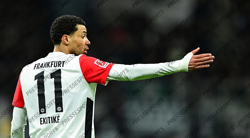 Hugo Ekitike (Frankfurt) Frankfurt, 01.03.2025, Fussball, Bundesliga, Eintracht Frankfurt - Bayer 04 Leverkusen 1:4 EINTRACHT FRANCFORT-BAYER 04 LEVERKUSEN (1-4) 