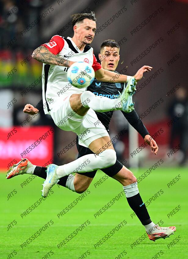 v.l. Robin Koch, Patrik Schick (Leverkusen) Frankfurt, 01.03.2025, Fussball, Bundesliga, Eintracht Frankfurt - Bayer 04 Leverkusen EINTRACHT FRANCFORT-BAYER 04 LEVERKUSEN (1-4) 