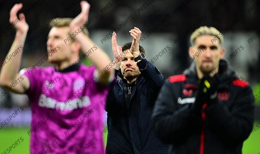 Schlussjubel, Trainer Xabi Alonso (Leverkusen) Frankfurt, 01.03.2025, Fussball, Bundesliga, Eintracht Frankfurt - Bayer 04 Leverkusen EINTRACHT FRANCFORT-BAYER 04 LEVERKUSEN (1-4) 