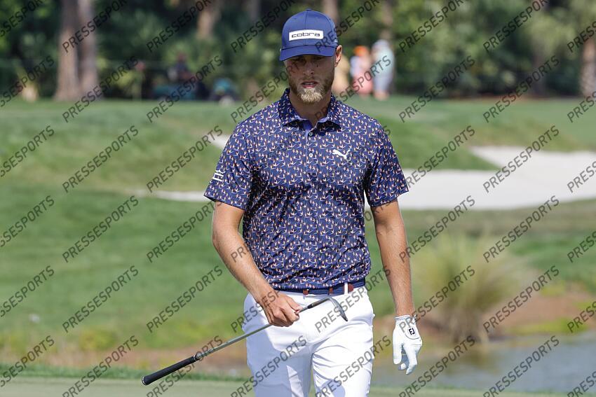 Mar 1, 2025; Palm Beach Gardens, Florida, USA; Jesper Svensson walks on the third green during the third round of the Cognizant Classic in The Palm Beaches golf tournament. Mandatory Credit: Reinhold Matay-Imagn Images PGA: Cognizant Classic in The Palm Beaches - Third Round 