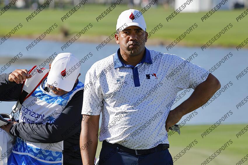Feb 28, 2025; Palm Beach Gardens, Florida, USA; Jhonattan Vegas walks off of the 16th green during the second round of the Cognizant Classic in The Palm Beaches golf tournament. Mandatory Credit: Reinhold Matay-Imagn Images PGA: Cognizant Classic in The Palm Beaches - Second Round 