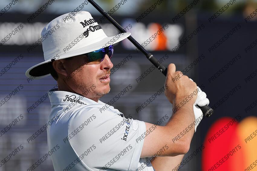 Feb 28, 2025; Palm Beach Gardens, Florida, USA; Joel Dahmen plays his shot from the 17th tee during the second round of the Cognizant Classic in The Palm Beaches golf tournament. Mandatory Credit: Reinhold Matay-Imagn Images PGA: Cognizant Classic in The Palm Beaches - Second Round 