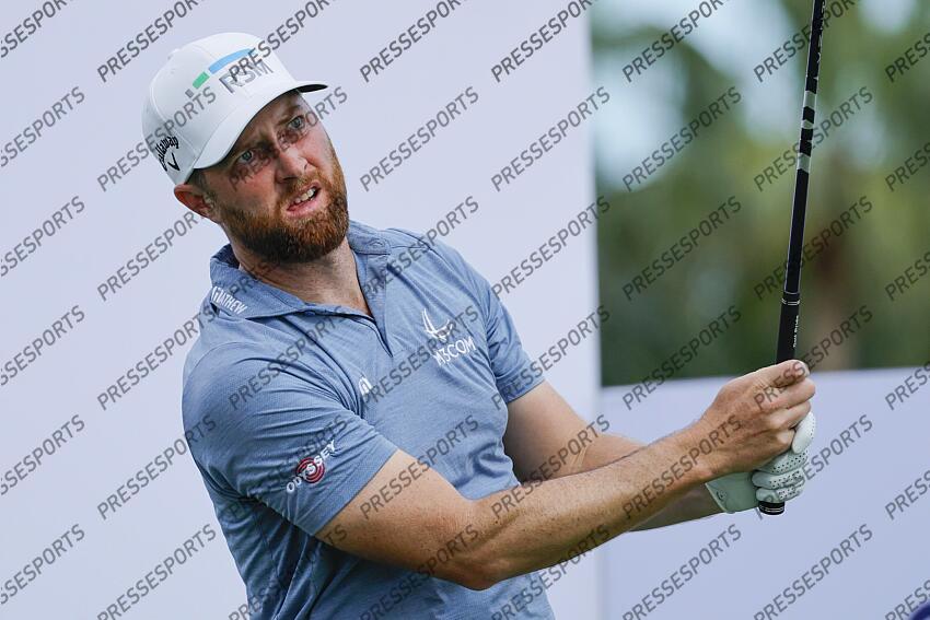 Feb 27, 2025; Palm Beach Gardens, Florida, USA;Chris Kirk plays his shot from the tenth tee during the first round of the Cognizant Classic in The Palm Beaches golf tournament. Mandatory Credit: Reinhold Matay-Imagn Images PGA: Cognizant Classic in The Palm Beaches - First Round 