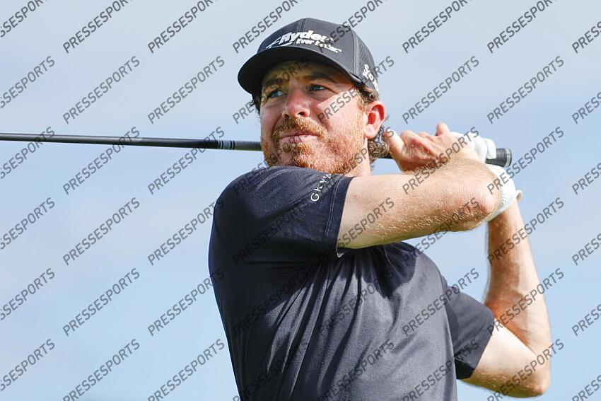 Feb 27, 2025; Palm Beach Gardens, Florida, USA; Sam Ryder plays his shot from the fourth tee during the first round of the Cognizant Classic in The Palm Beaches golf tournament. Mandatory Credit: Reinhold Matay-Imagn Images PGA: Cognizant Classic in The Palm Beaches - First Round 