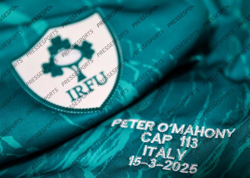 2025 Guinness Six Nations Championship Round 5, Stadio Olimpico, Rome, Italy 15/3/2025 Italy vs Ireland A view of Ireland's Peter O’Mahony’s jersey ahead of the match Mandatory Credit ©INPHO/Billy Stickland ITALIE-IRLANDE (17-22) 