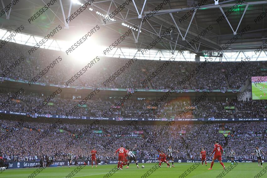 16 March 2025, London - Carabao Cup Final - Liverpool v Newcastle United - The sun peaks through into Wembley - Photo: Jacques Feeney / Offside. FINALE LIVERPOOL-NEWCASTLE (1-2) 
