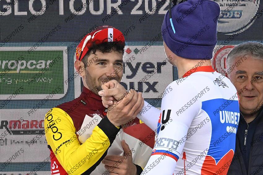 CHOLET BAGGLO TOUR / 23-03-2025 / PHOTO BRUNO BADE / VICTOIRE DE LUKAS KUBIS (SVK) UNIBET TIETEMA ROCKETS / BENJAMIN THOMAS (FRA) COF EST 2È / NIKLAS LARSEN (DEN) BHS PL BETON BORNHOLM EST 3È / CHOLET AGGLO TOUR 
