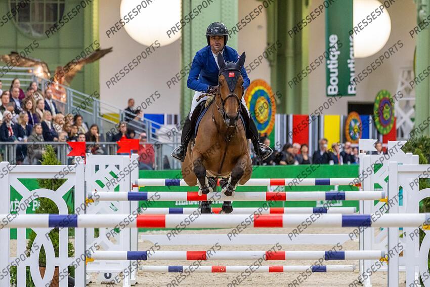 Saut Hermès 2025. Prix Hermès Sellier. Olivier PERREAU (FRA). GL EVENTS DORAI D'AIGUILLY Eric KNOLL / Presse Sports SAUT HERMES 