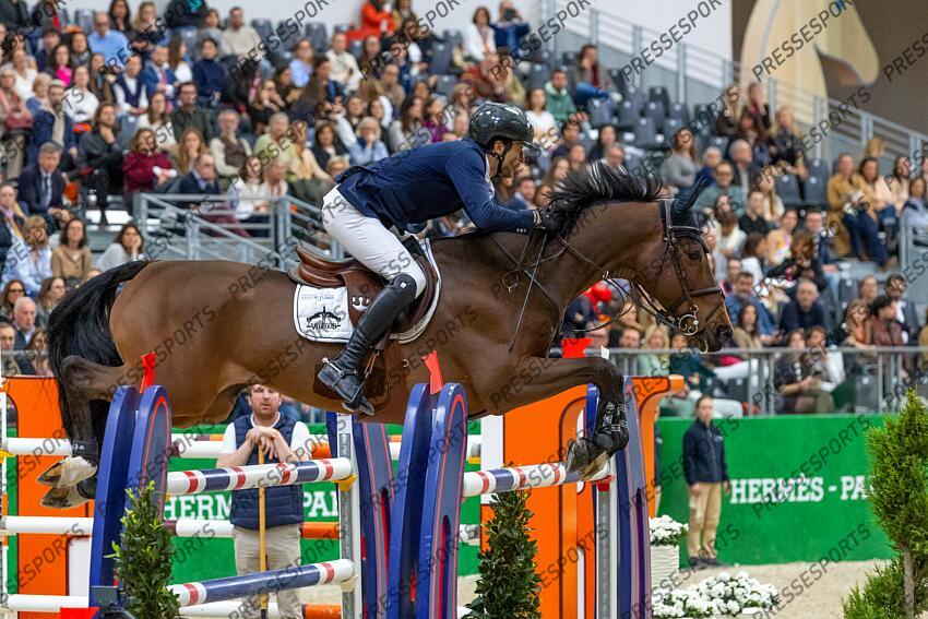 Saut Hermès 2025. Prix Hermès Sellier. Edward LEVY (FRA). FOR MILLIONS DE PAO Eric KNOLL / Presse Sports SAUT HERMES 