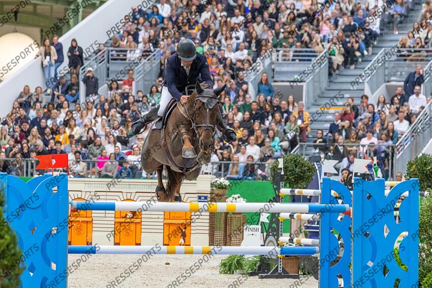 Saut Hermès 2025. Prix Hermès Sellier. Roger Yves BOST (FRA). EMBASSY DU CHATEAU Eric KNOLL / Presse Sports SAUT HERMES 