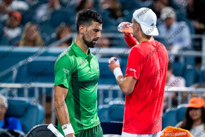 Jakub Mensik (CZE) Novak Djokovic (SRB) FINALE DJOKOVIC/MENSIK Miami Open 2025 - Hard Rock Stadium 