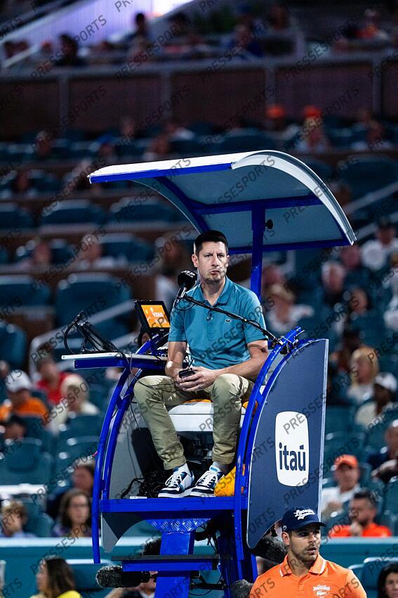 arbitre de chaise FINALE DJOKOVIC/MENSIK Miami Open 2025 - Hard Rock Stadium 