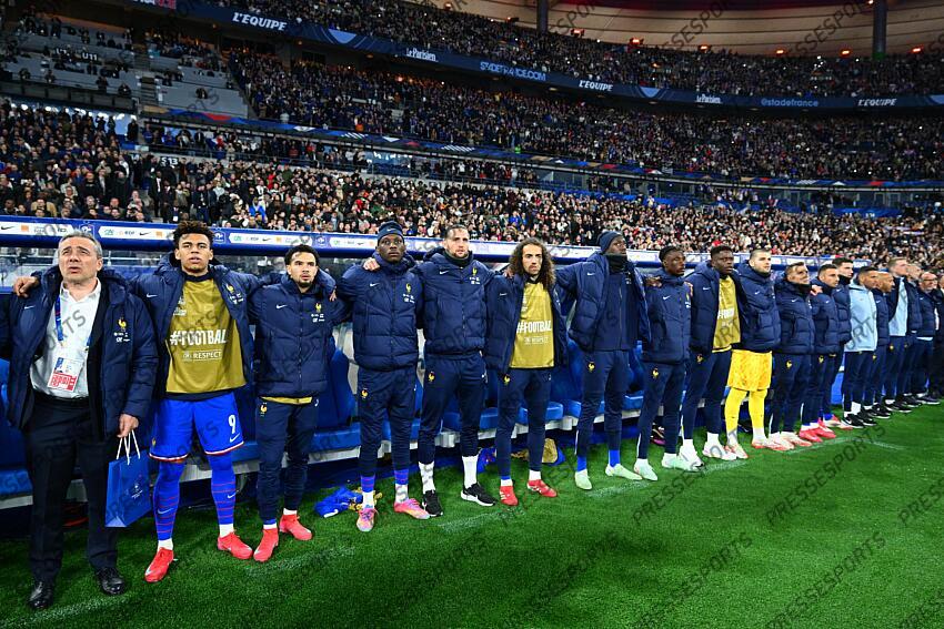 brocherieux (philippe) doue (desire) zaire emery (warren) kolo muani (randal) rabiot (adrien) guendouzi (matteo) konate (ibrahima) camavinga (eduardo) samba (brice) chevalier (lucas) FRANCE-CROATIE (2-0, 5tab4) 
