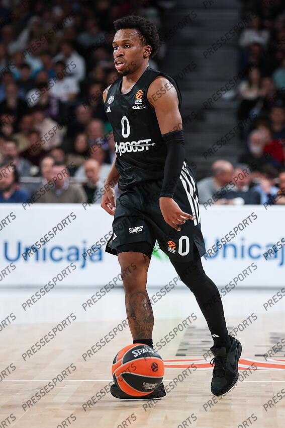 Tj Shorts of Paris Basketball in action during the Turkish Airlines EuroLeague Regular Season Round 33 match between Real Madrid and Paris Basketball at Movistar Arena on April 03, 2025 in Madrid, Spain. REAL MADRID-PARIS BASKETBALL (105-104) 