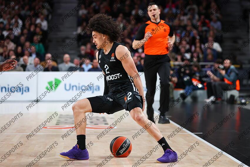 Nadir Hifi of Paris Basketball in action during the Turkish Airlines EuroLeague Regular Season Round 33 match between Real Madrid and Paris Basketball at Movistar Arena on April 03, 2025 in Madrid, Spain. REAL MADRID-PARIS BASKETBALL (105-104) 