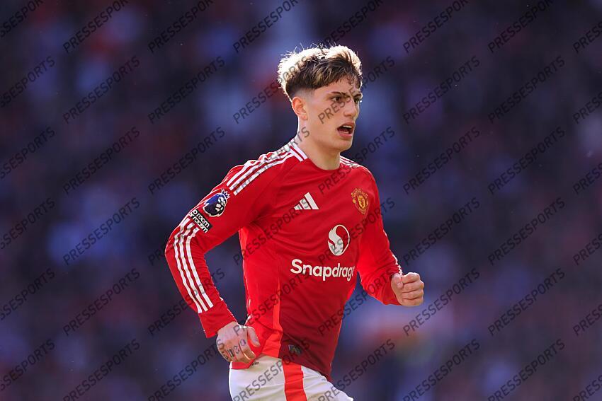 6th April 2025 - Premier League - Manchester United v Manchester City - Alejandro Garnacho of Manchester United - Photo: Simon Stacpoole / Offside. MANCHESTER UNITED-MANCHESTER CITY (0-0) 