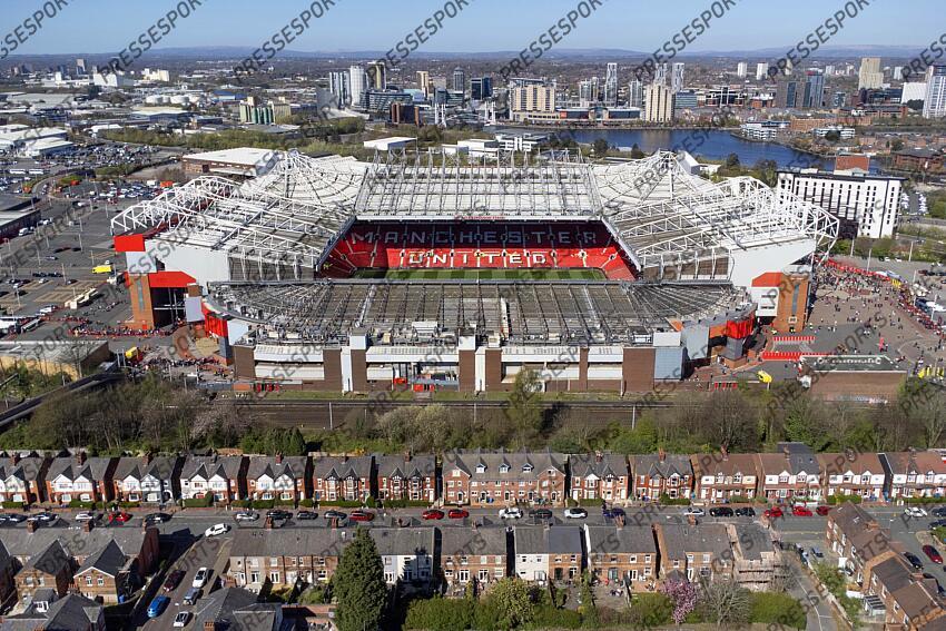 6th April 2025 - Premier League - Manchester United v Manchester City - A general aerial view (GV) of Old Trafford - Photo: Simon Stacpoole / Offside. MANCHESTER UNITED-MANCHESTER CITY (0-0) 