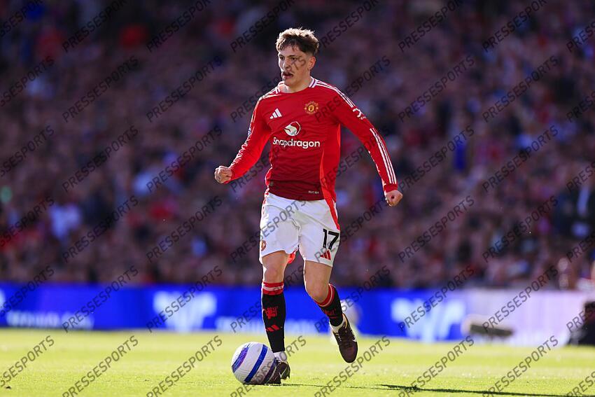 6th April 2025 - Premier League - Manchester United v Manchester City - Alejandro Garnacho of Manchester United - Photo: Simon Stacpoole / Offside. MANCHESTER UNITED-MANCHESTER CITY (0-0) 