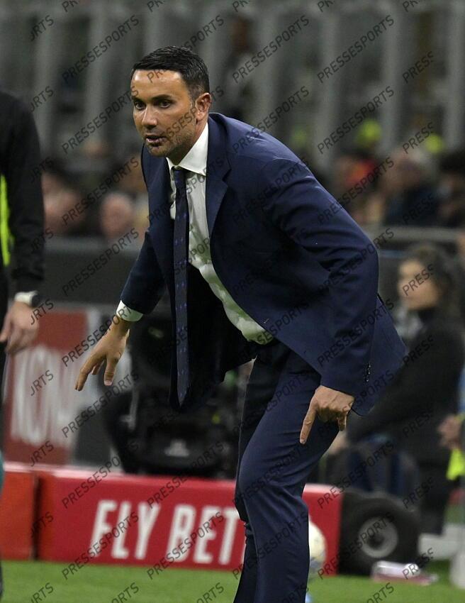 Foto IPP/Paolo Bona Milano 05/04//2025 Campionato Serie A di Calcio stagione 2024/2025 partita Milan-Fiorentina Nella foto Raffaele Palladino, allenatore della Fiorentina Italy Photo Press Worldwide Copyright AC MILAN-FIORENTINA (2-2) 