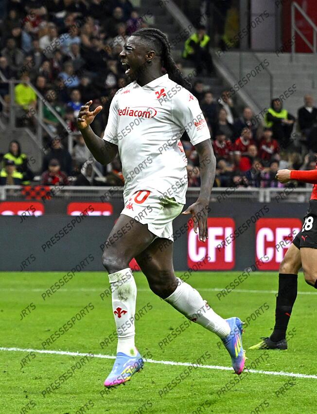 Foto IPP/Paolo Bona Milano 05/04//2025 Campionato Serie A di Calcio stagione 2024/2025 partita Milan-Fiorentina Nella foto Moise Kean Italy Photo Press Worldwide Copyright AC MILAN-FIORENTINA (2-2) 