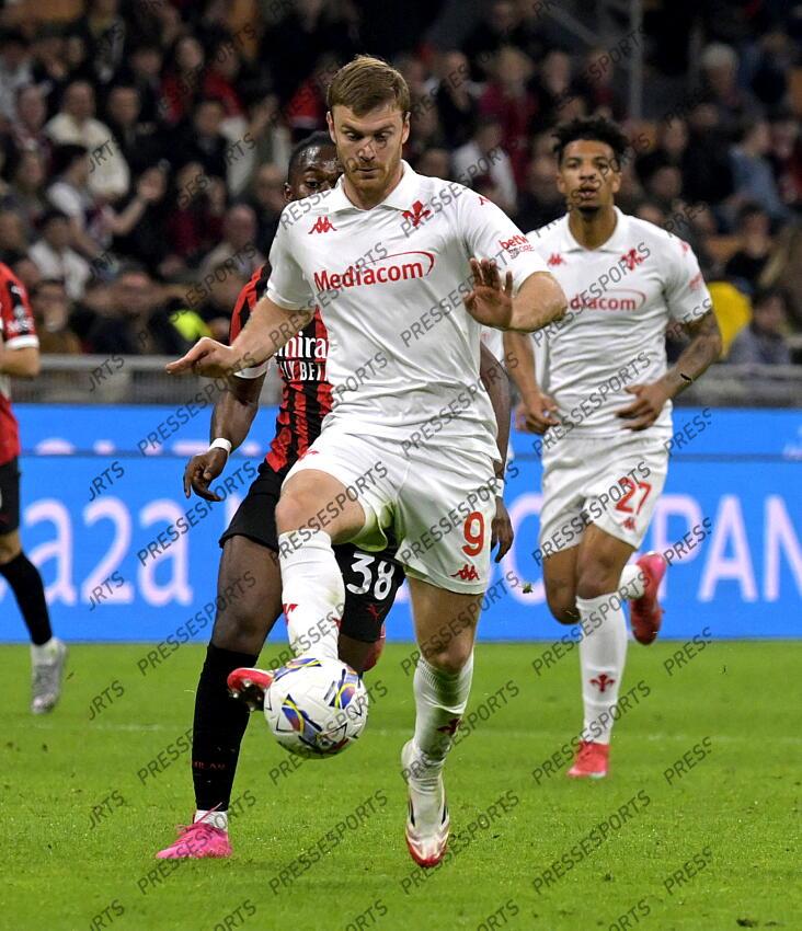 Foto IPP/Paolo Bona Milano 05/04//2025 Campionato Serie A di Calcio stagione 2024/2025 partita Milan-Fiorentina Nella foto Lucas Beltran Italy Photo Press Worldwide Copyright AC MILAN-FIORENTINA (2-2) 