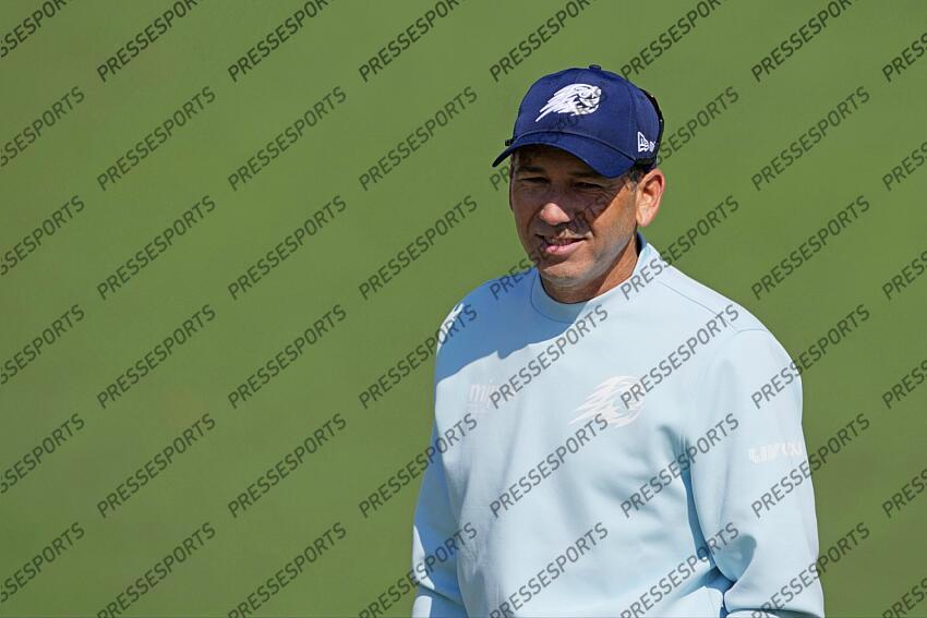 Apr 9, 2025; Augusta, Georgia, USA; Sergio Garcia plays on the second green during a practice round of the Masters Tournament at Augusta National Golf Club. Mandatory Credit: Kyle Terada-Imagn Images PGA: Masters Tournament - Practice Round 