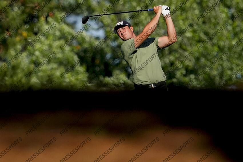 Apr 8, 2025; Augusta, Georgia, USA; Viktor Hovland hits from the no. 15 fairway during a practice round for the Masters Tournament at Augusta National Golf Club. Mandatory Credit: Michael Madrid-Imagn Images PGA: Masters Tournament - Practice Round 