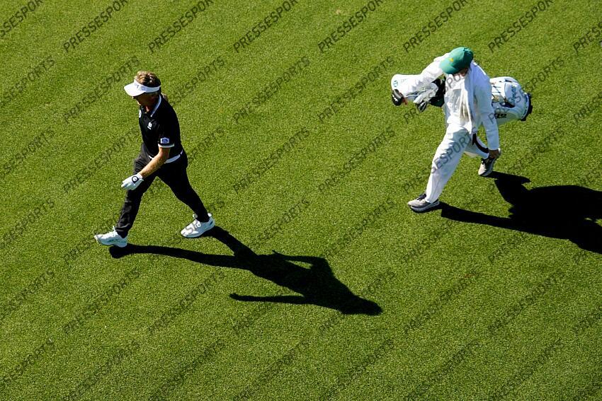 Apr 8, 2025; Augusta, Georgia, USA; Bernhard Langer walks to the no. 16 tee during a practice round for the Masters Tournament at Augusta National Golf Club. Mandatory Credit: Michael Madrid-Imagn Images PGA: Masters Tournament - Practice Round 
