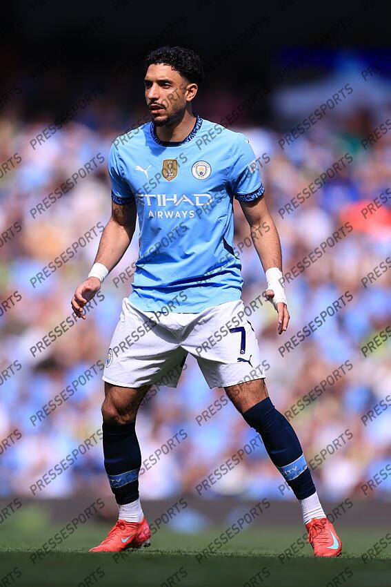 12th April 2025 - Premier League - Manchester City v Crystal Palace - Omar Marmoush of Manchester City - Photo: Simon Stacpoole / Offside. MANCHESTER CITY-CRYSTAL PALACE (5-2) 