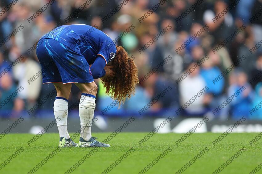 13 April 2025, London - Premier League Football - Chelsea v Ipswich Town - Marc Cucurella of Chelsea reacts after the final whistle - Photo: Charlotte Wilson / Offside. CHELSEA-IPSWICH (2-2) 
