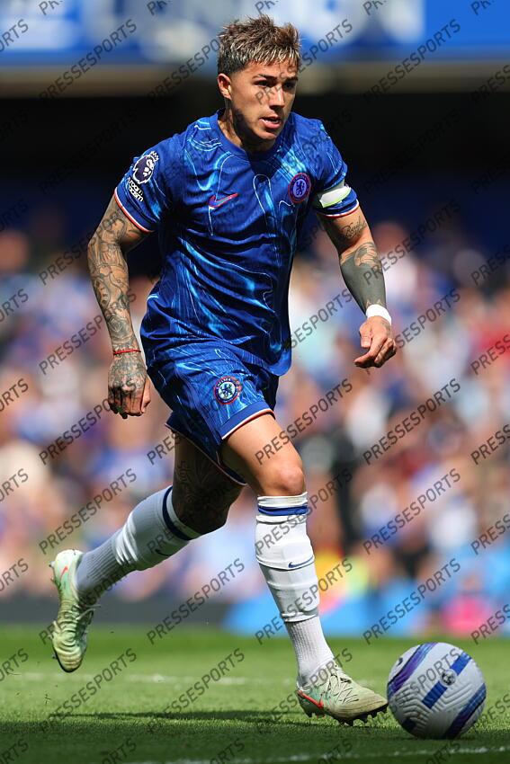 13 April 2025, London - Premier League Football - Chelsea v Ipswich Town - Enzo Fernandez of Chelsea - Photo: Charlotte Wilson / Offside. CHELSEA-IPSWICH (2-2) 