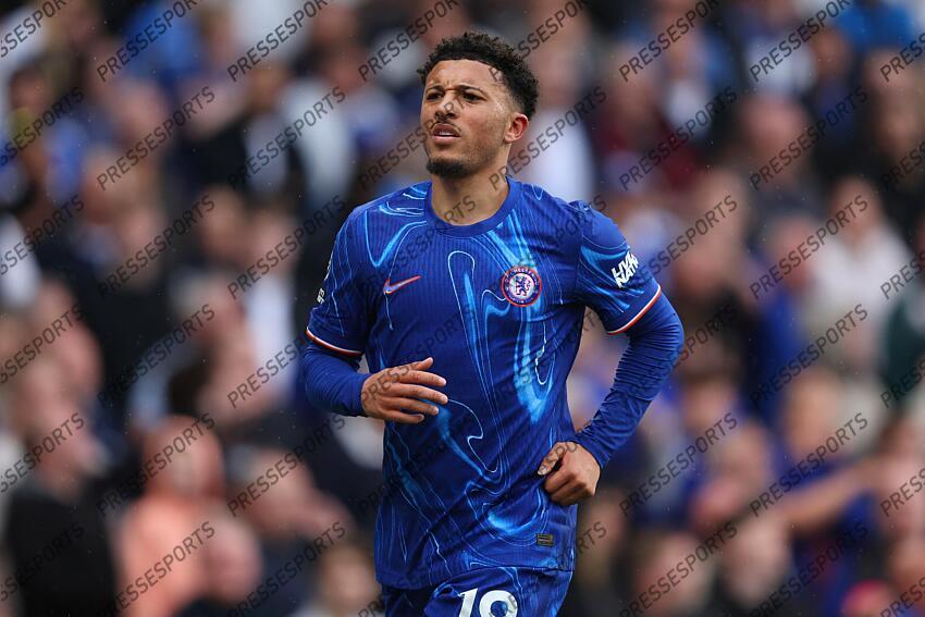 13 April 2025, London - Premier League Football - Chelsea v Ipswich Town - Jadon Sancho of Chelsea - Photo: Charlotte Wilson / Offside. CHELSEA-IPSWICH (2-2) 