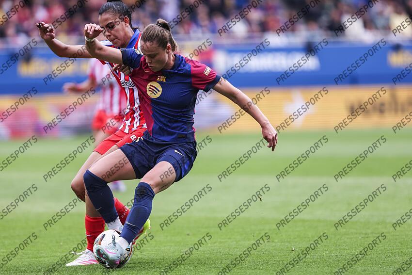 Ewa Pajor of FC Barcelona in action during the Spanish Women league, Liga F, football match played between FC Barcelona and Atletico de Madrid at Johan Cruyff Stadium on April 13, 2025 in Sant Joan Despi, Spain. (F) FC BARCELONE-(F) ATLETICO MADRID (6-0) 