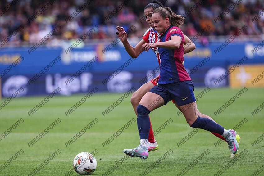 Ewa Pajor of FC Barcelona in action during the Spanish Women league, Liga F, football match played between FC Barcelona and Atletico de Madrid at Johan Cruyff Stadium on April 13, 2025 in Sant Joan Despi, Spain. (F) FC BARCELONE-(F) ATLETICO MADRID (6-0) 