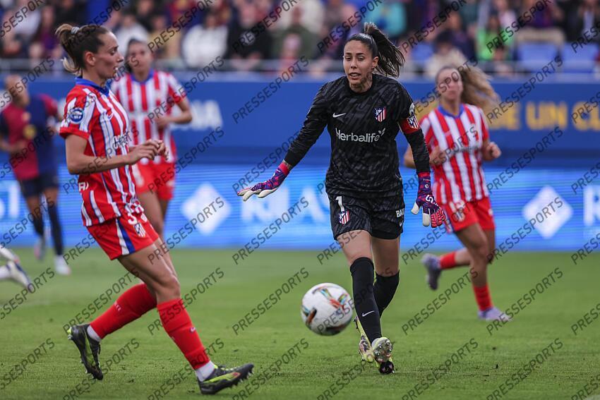 Lola Gallardo of Atletico de Madrid in action during the Spanish Women league, Liga F, football match played between FC Barcelona and Atletico de Madrid at Johan Cruyff Stadium on April 13, 2025 in Sant Joan Despi, Spain. (F) FC BARCELONE-(F) ATLETICO MADRID (6-0) 