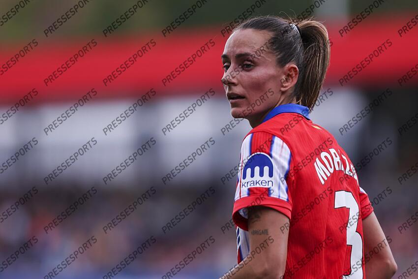 Ainhoa Moraza of Atletico de Madrid looks on during the Spanish Women league, Liga F, football match played between FC Barcelona and Atletico de Madrid at Johan Cruyff Stadium on April 13, 2025 in Sant Joan Despi, Spain. (F) FC BARCELONE-(F) ATLETICO MADRID (6-0) 