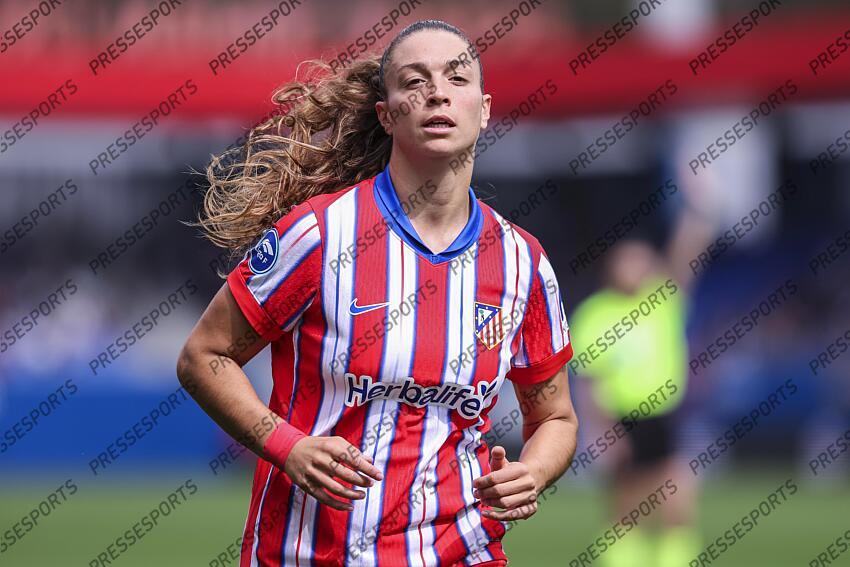 Silvia Lloris of Atletico de Madrid looks on during the Spanish Women league, Liga F, football match played between FC Barcelona and Atletico de Madrid at Johan Cruyff Stadium on April 13, 2025 in Sant Joan Despi, Spain. (F) FC BARCELONE-(F) ATLETICO MADRID (6-0) 